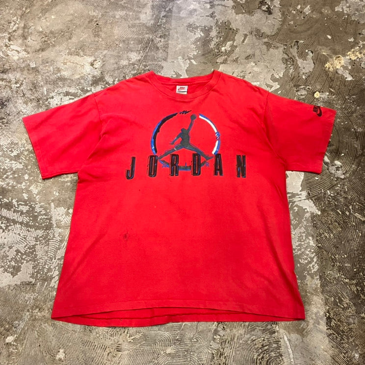 90s NIKE ナイキ 銀タグ Air Jordan Spell Out Swoosh Tee USA製 L エアジョーダン Tシャツ