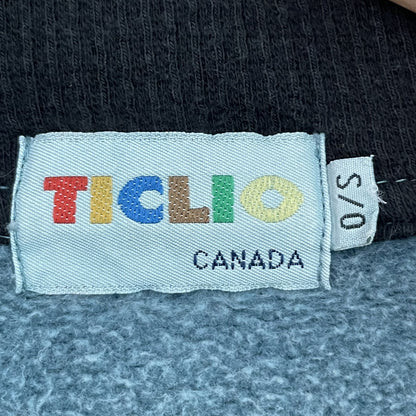 90s vintage 古着　ビンテージ　カナダ製　TICLIO ハーフジップ　スウェット　肉厚　ツートンカラー　無地