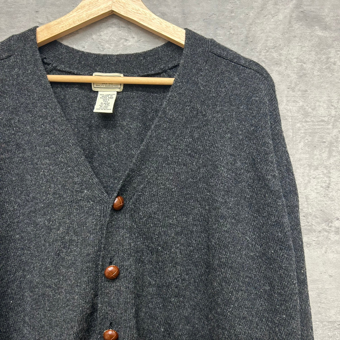 90s L.L.Bean カーディガン エルエルビーン ブラック MENS vintage 古着 ビンテージ LAMBS WOOL 希少 XXLサイズ 秋 冬