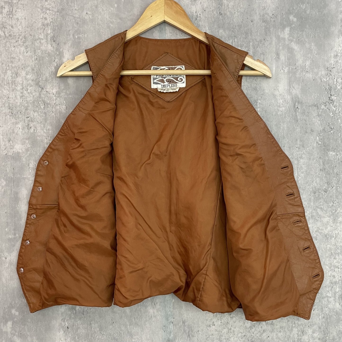 70s vintage 古着　ビンテージ　PARDNERS SHEPLERS パーナーズ　シュプラーズ　レザーベスト