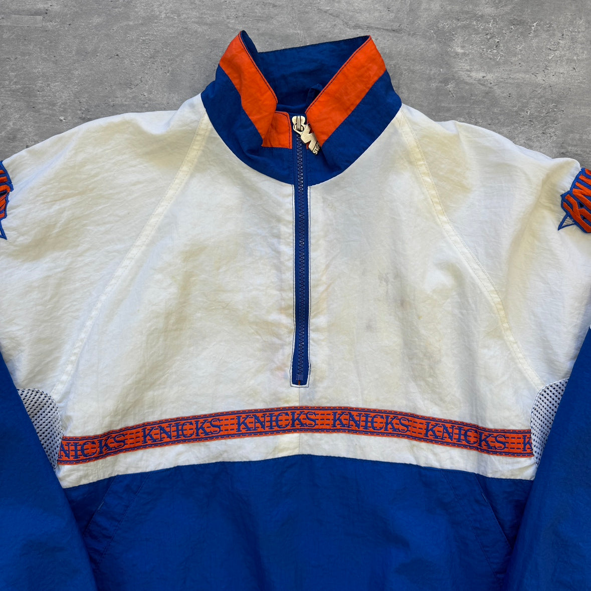 90s vintage 古着 STARTER ナイロンジャケット アノラック KNICKS ニックス NBA