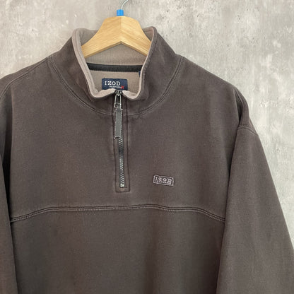 00s vintage 古着　ビンテージ　IZOD イゾット　ハーフジップ　スウェット　ワンポイントロゴ　シンプル