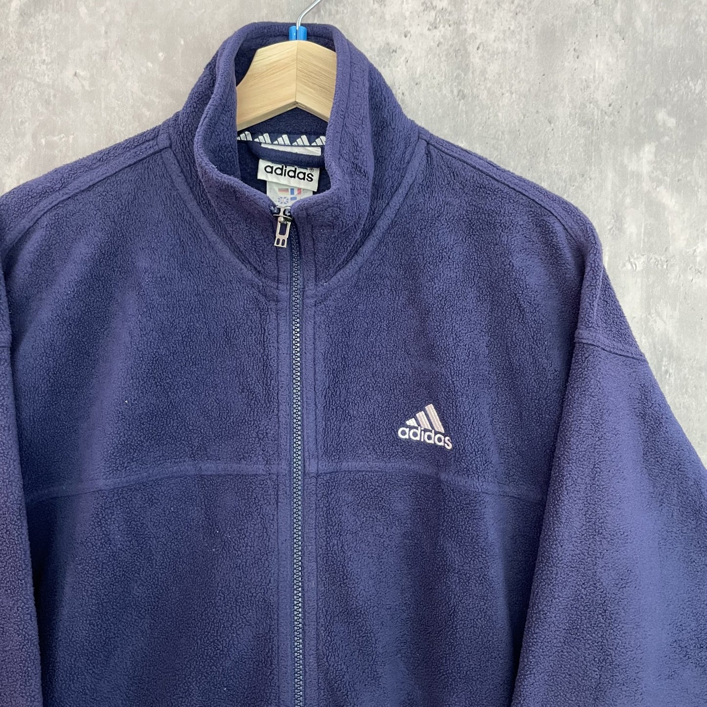 90s 00s vintage 古着　ビンテージ　adidas アディダス　フリースジャケット　ワンポイント　ロゴ刺繍　長袖