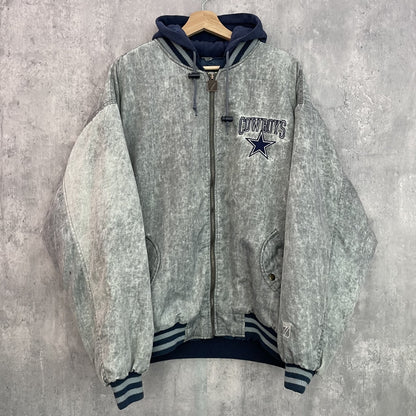 90s vintage 古着　ビンテージ　NFL LOGO7 COWBOYS スタジャン　フーディー　カウボーイズ　ロゴセブン