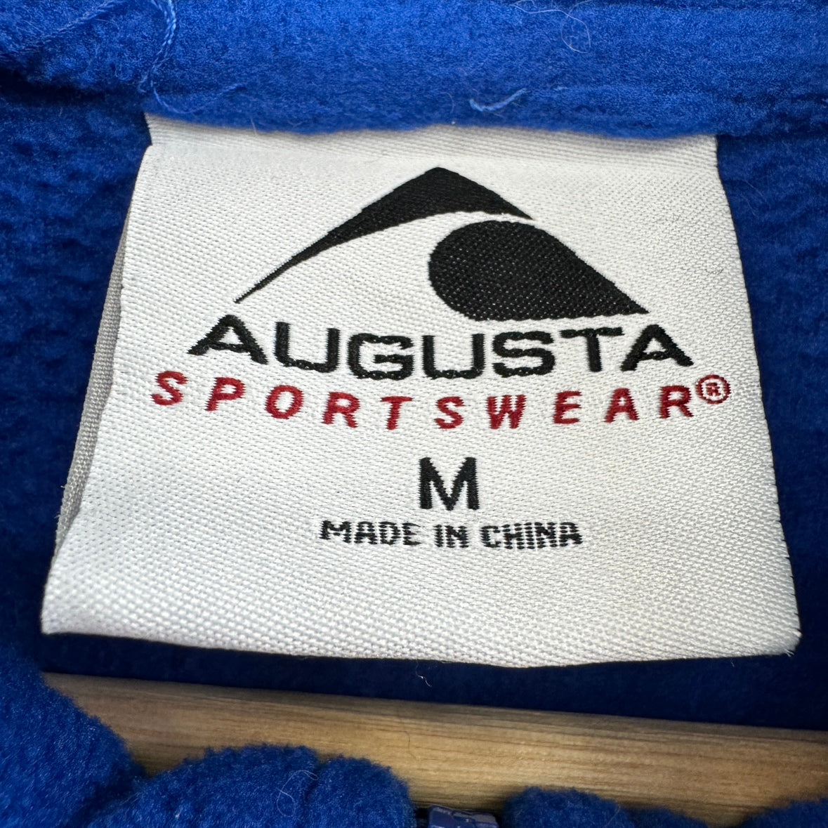 AUGUSTA SPORTSWEAR フリース ハーフジップ 刺繍 Mサイズ 青 古着