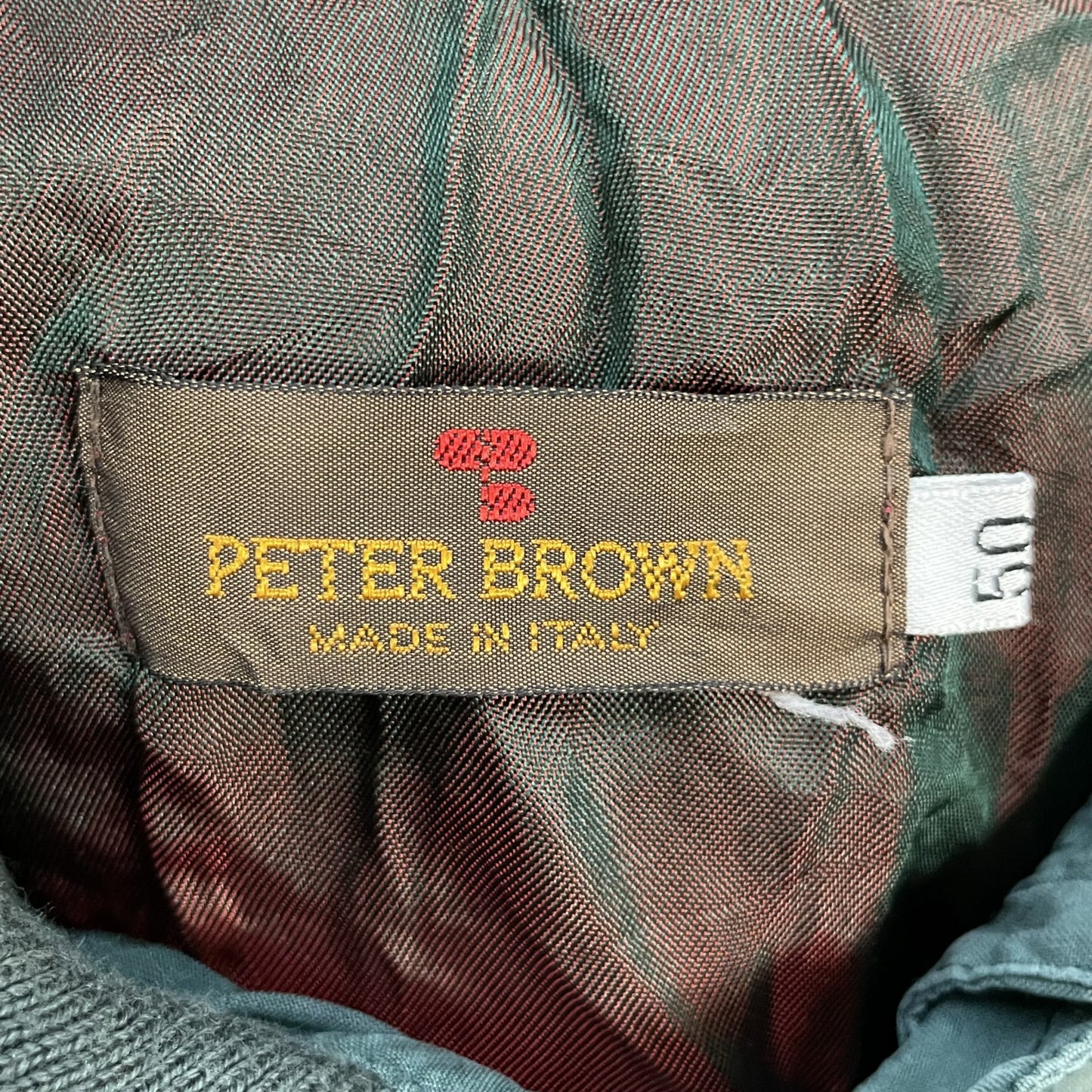 90s vintage 古着　ビンテージ　PETERBROWN ブルゾン　裏地王虫色　レーヨン　シルク　グリーン　ワンカラー