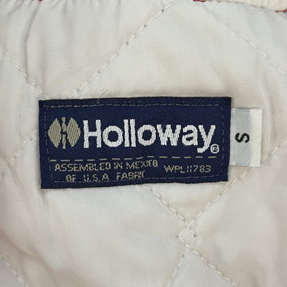 90s vintage USA製　古着　ビンテージ　Holloway ナイロンスタジャン　フロント刺繍　スナップ　アメカジ