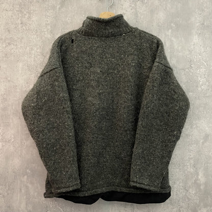 00s vintage 古着　ビンテージ　wool CANADA ニット　フロントデザイン　モックネック　裏地フリース