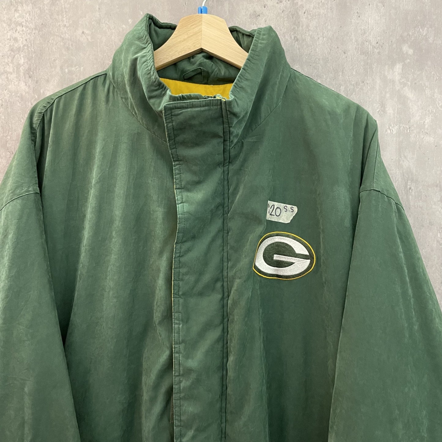 90s vintage 古着　ビンテージ　パッカーズ　Packers フルジップジャケット　ワンポイントロゴ　チーム　ドローコード