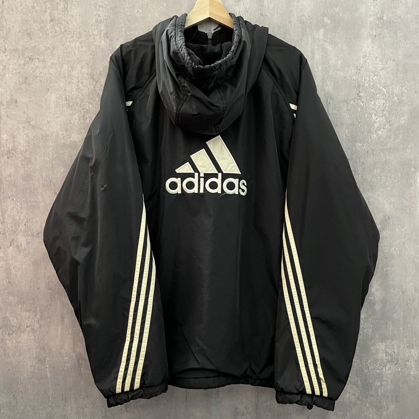 90s vintage 古着　ビンテージ　adidas　アディダス　ナイロンジャケット　ストリート　 裏フリース　フルジップ