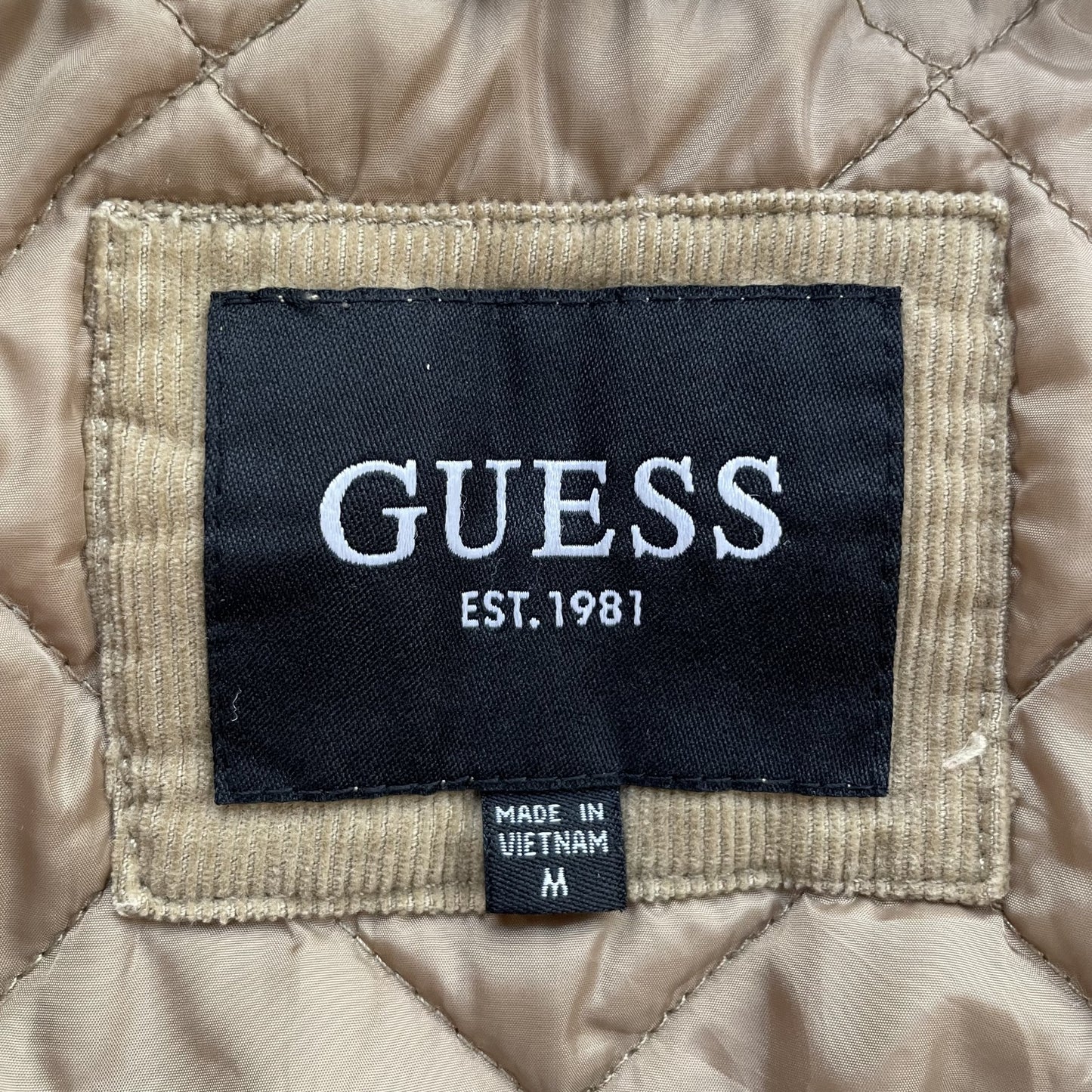 00s vintage 古着　ビンテージ　ゲス　GUESS コーデュロイジャケット　ボアジャケット　キルティング　ロゴ　