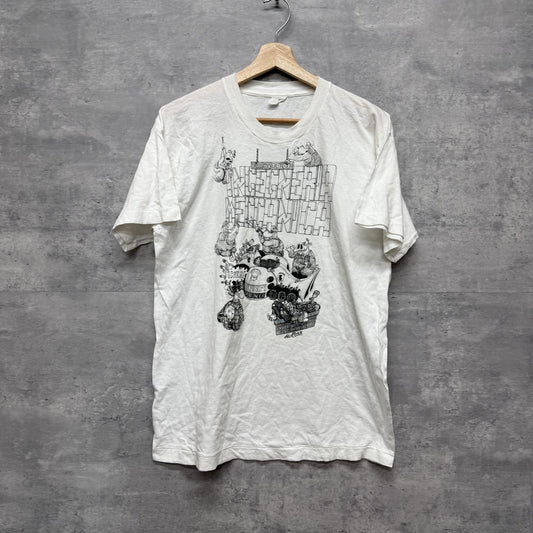 80s 90s vintage 古着　ビンテージ　Tシャツ　両シングルステッチ　モーター　ストリート　スケーター　ホワイト