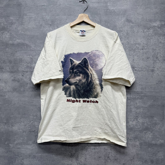 00s vintage 古着　ビンテージ　狼　オオカミ　アニマル　ストリート　オーバーサイズ　ホワイト