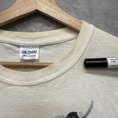 00s vintage 古着　ビンテージ　ギルだん　GILDAN ストリート　スケーター　ホワイト　プリント