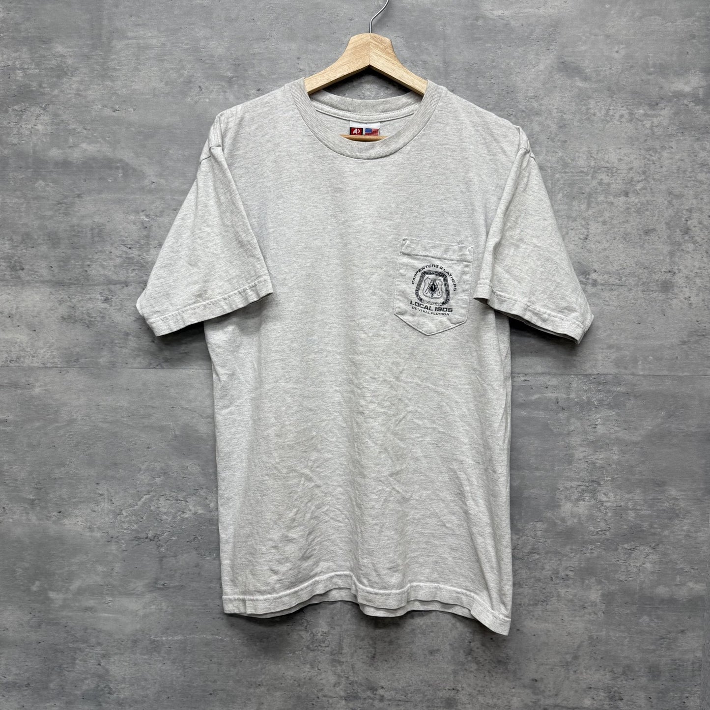 90s 00s vintage 古着　ビンテージ　BAYSIDE USA製　胸ポケット付き　ホワイト　バックプリント　