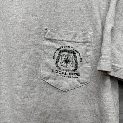 90s 00s vintage 古着　ビンテージ　BAYSIDE USA製　胸ポケット付き　ホワイト　バックプリント　