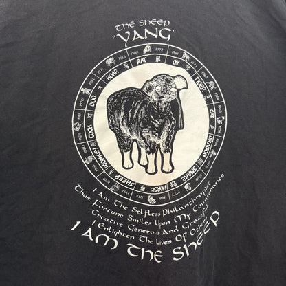 90s vintage 古着　ビンテージ　Hanes　ヘインズ　Tシャツ　干支　羊Tシャツ　袖シングル　ブラック