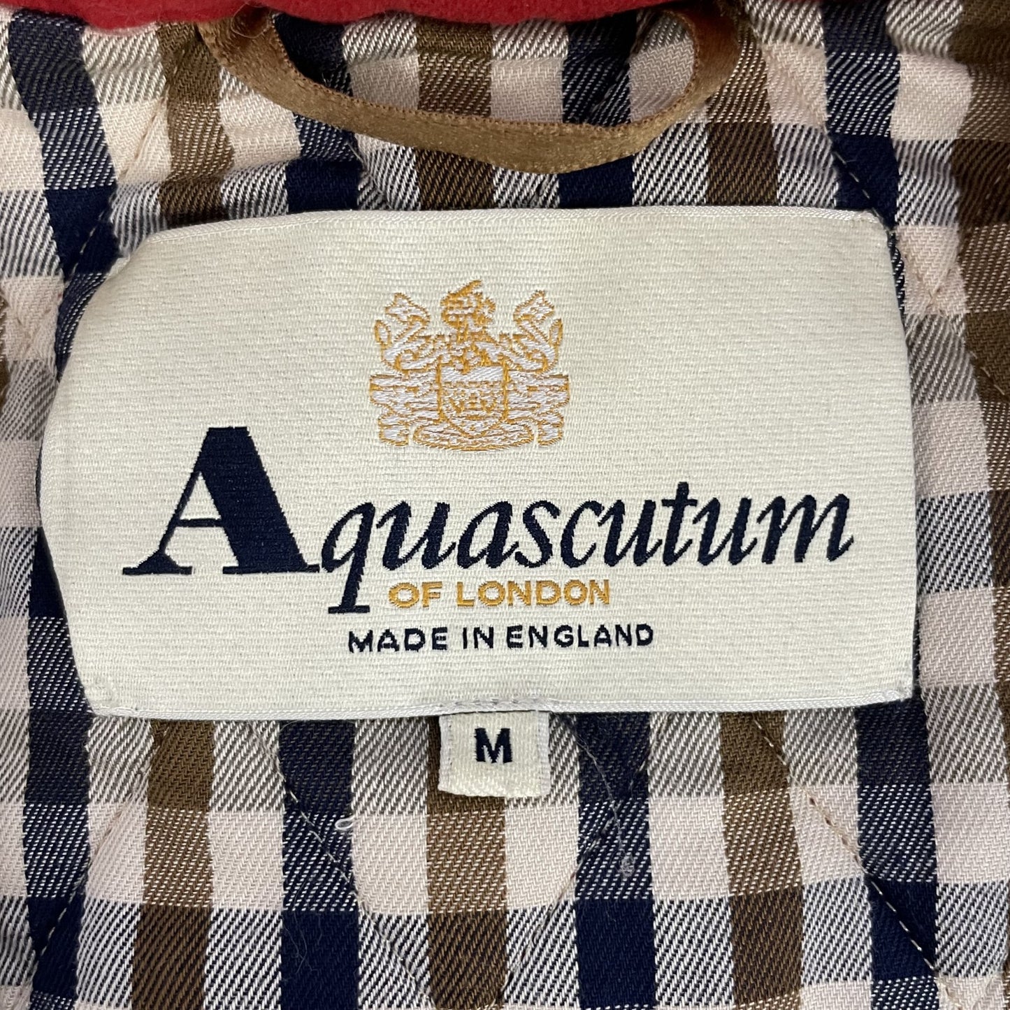 90s vintage 古着　ビンテージ　アクアスキュータム　中綿ジャケット　キルティング　Aquascutum レッド　イングランド製