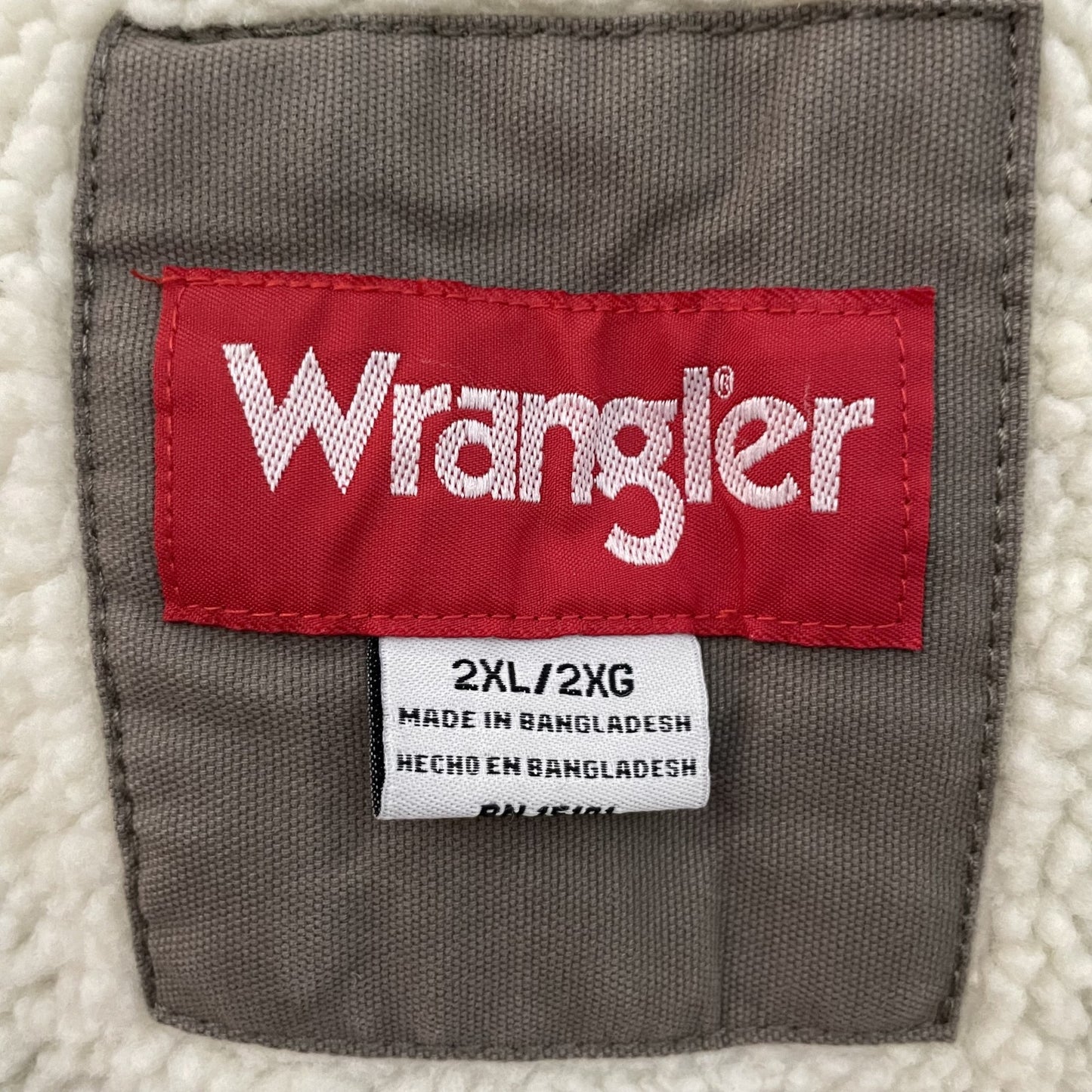 90s vintage 古着　ビンテージ　ラングラー　Wrangler　フェイクレイヤードジャケット　内側ボア　フード付　ダック地　フルジップ