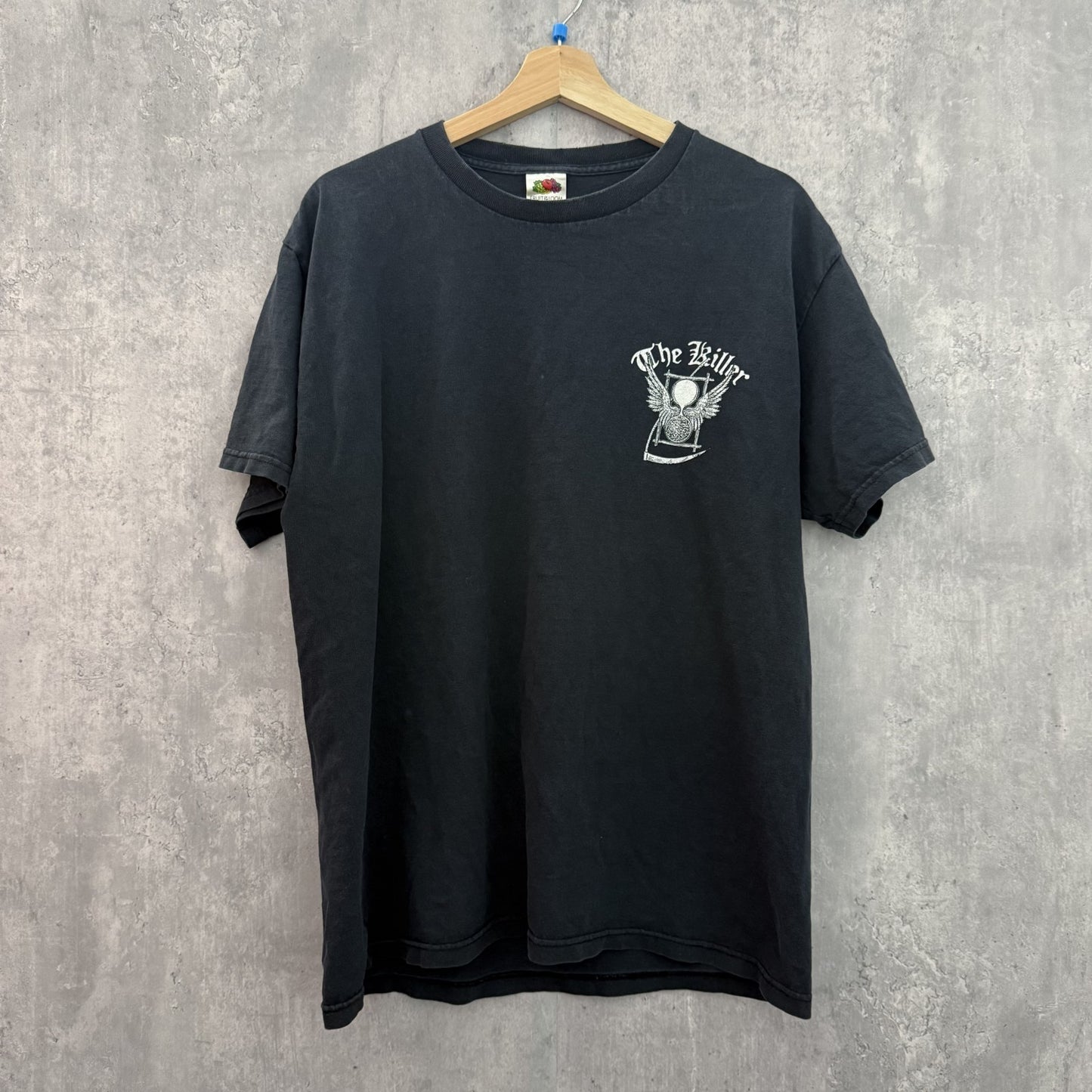 00s vintage 古着　ビンテージ　フルーツオブザルーム　Tシャツ　カジュアル　ストリート　胸プリント　ブラック