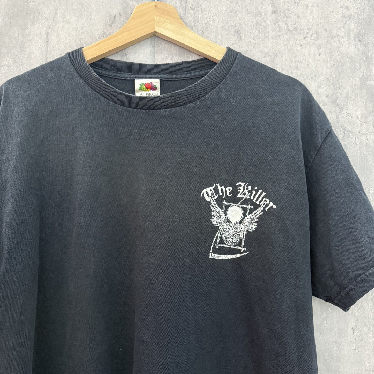 00s vintage 古着　ビンテージ　フルーツオブザルーム　Tシャツ　カジュアル　ストリート　胸プリント　ブラック