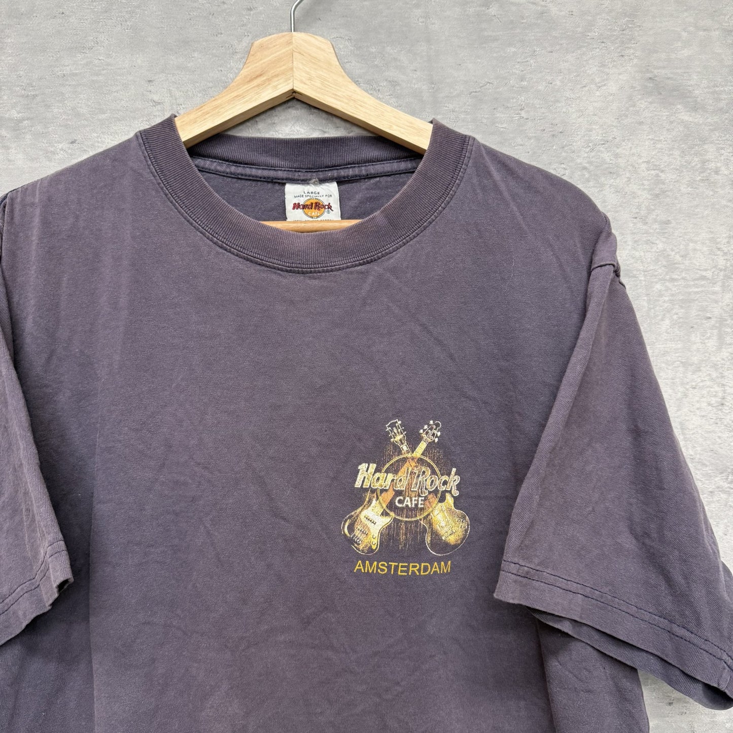 90s vintage 古着　ビンテージ　ハードロック　HardRock 胸元ロゴ　バックプリント　グレー