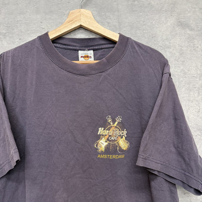 90s vintage 古着　ビンテージ　ハードロック　HardRock 胸元ロゴ　バックプリント　グレー