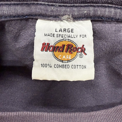 90s vintage 古着　ビンテージ　ハードロック　HardRock 胸元ロゴ　バックプリント　グレー