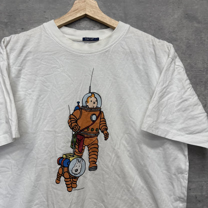 TINTIN タンタン　Tシャツ　キャラクター　カジュアル　ホワイト　メンズ