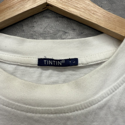 TINTIN タンタン　Tシャツ　キャラクター　カジュアル　ホワイト　メンズ