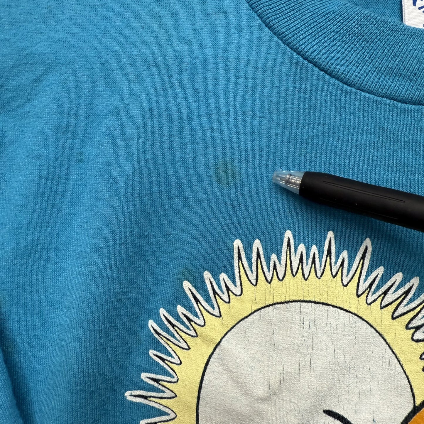 80s 90s vintage 古着　ビンテージ　Velva Sheen Tシャツ　ガーフィールド　キャラクター　アメリカ製　ライトブルー