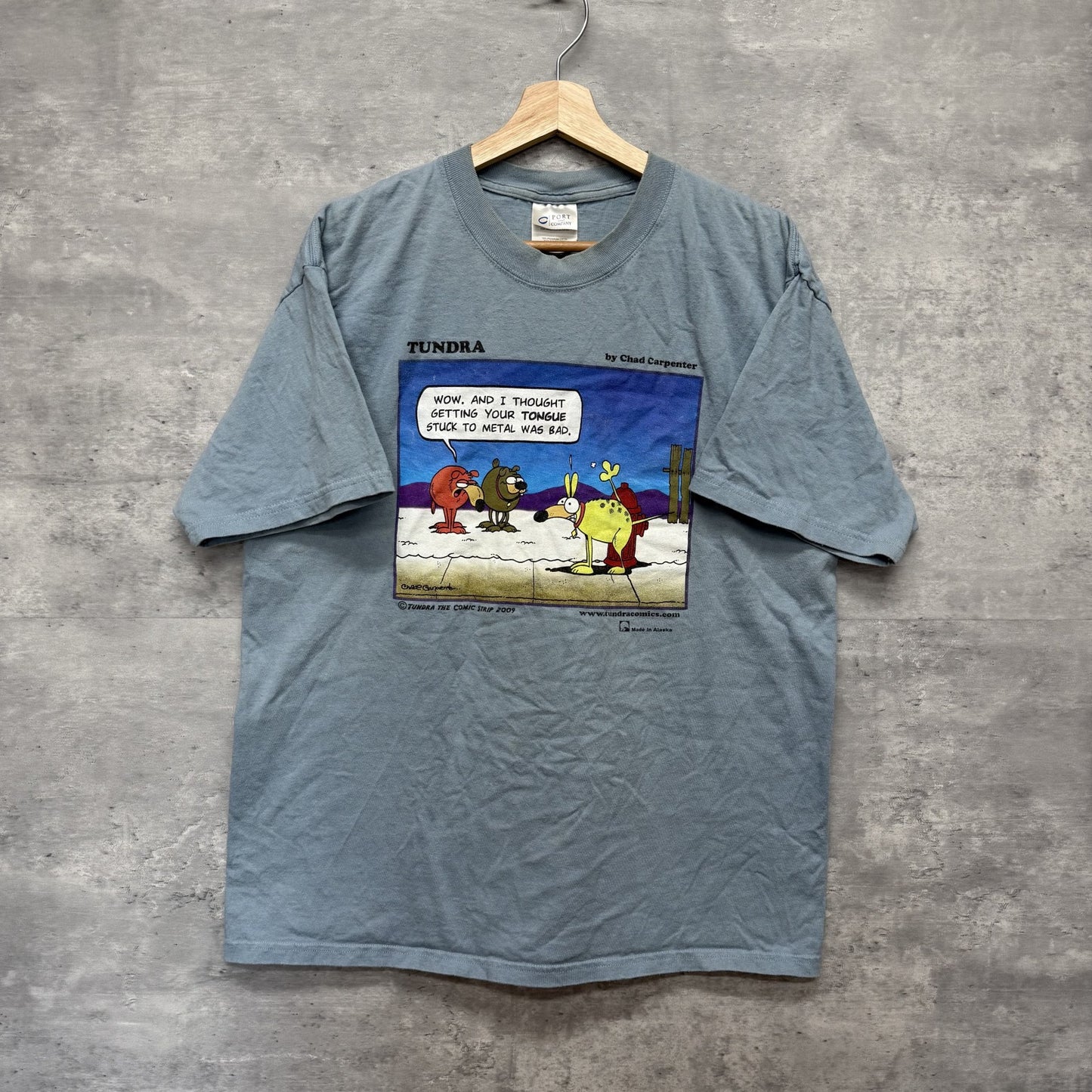00s vintage 古着　ビンテージ　PORT and COMPANY Tシャツ　カジュアアル　スカイブルー