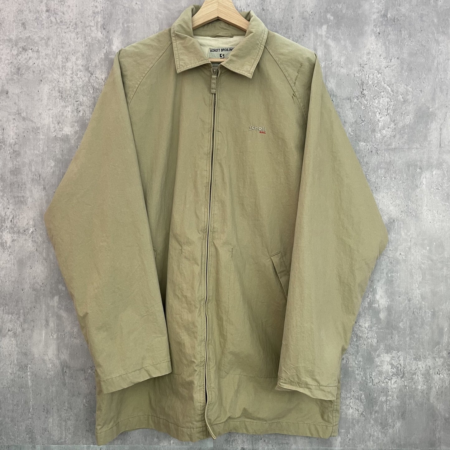 00s vintage 古着　ビンテージ　ショット　Schott 中部丈　コート　ワンカラー　