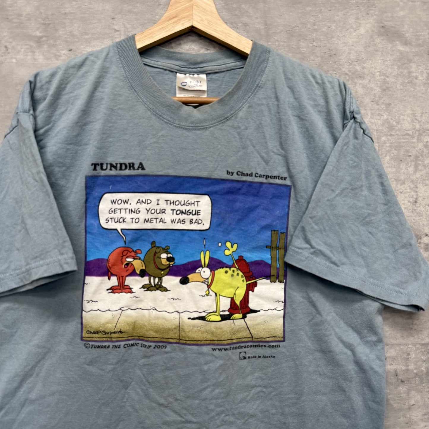 00s vintage 古着　ビンテージ　PORT and COMPANY Tシャツ　カジュアアル　スカイブルー