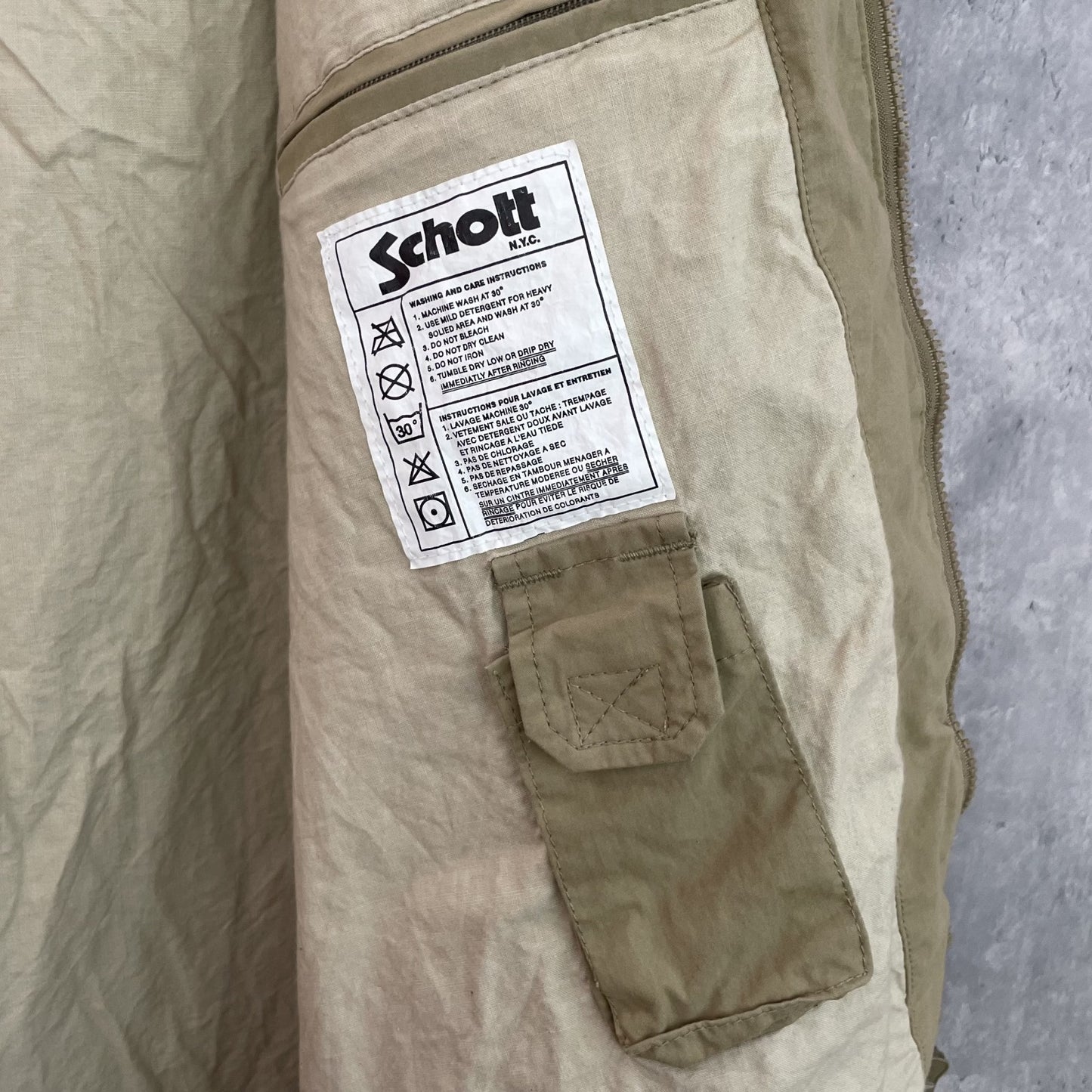 00s vintage 古着　ビンテージ　ショット　Schott 中部丈　コート　ワンカラー　