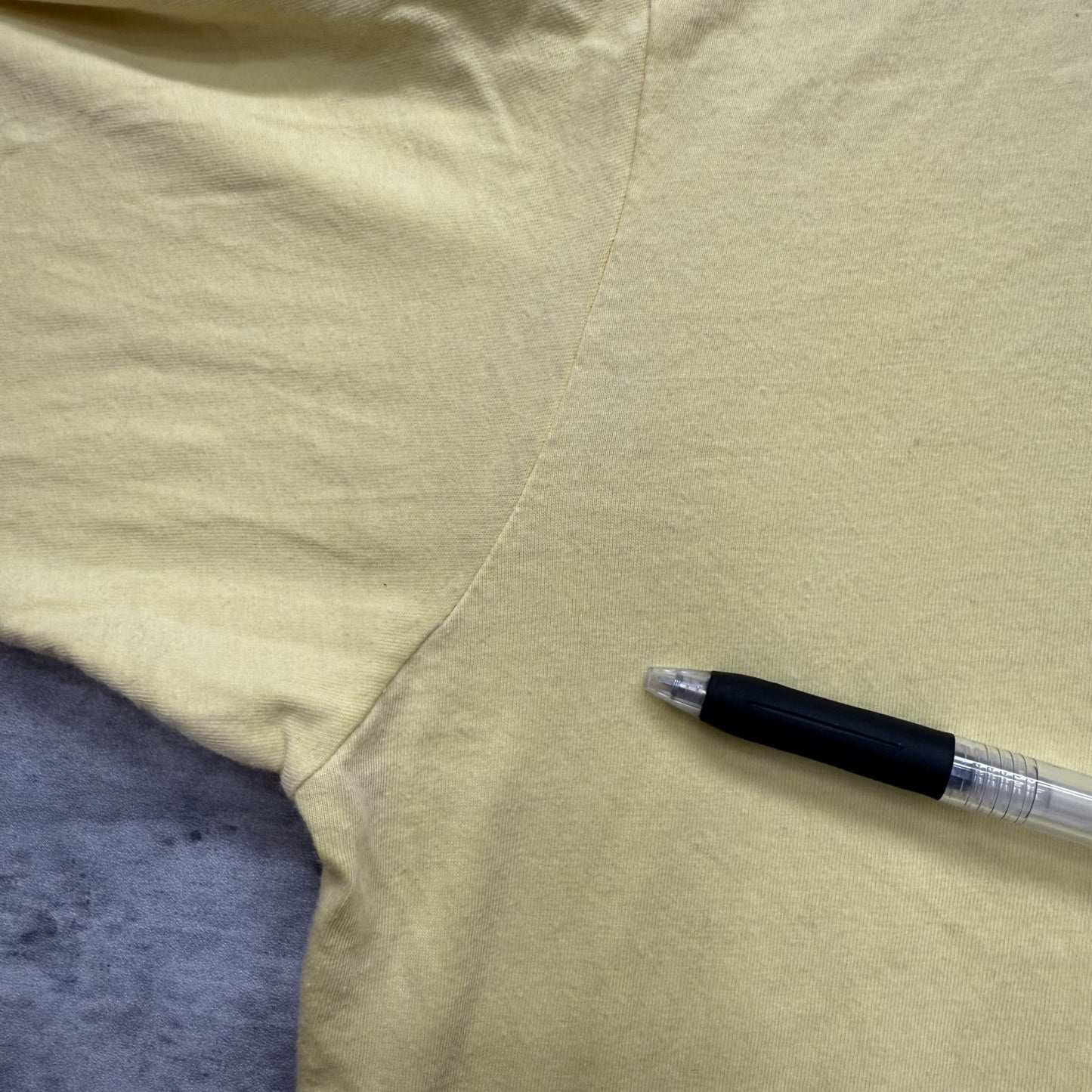 00s vintage 古着　ビンテージ　Tシャツ　LIGNE7 リンガー　アメカジ　カジュアル　フロントロゴ　イエロー