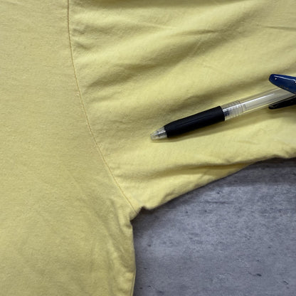 00s vintage 古着　ビンテージ　Tシャツ　LIGNE7 リンガー　アメカジ　カジュアル　フロントロゴ　イエロー