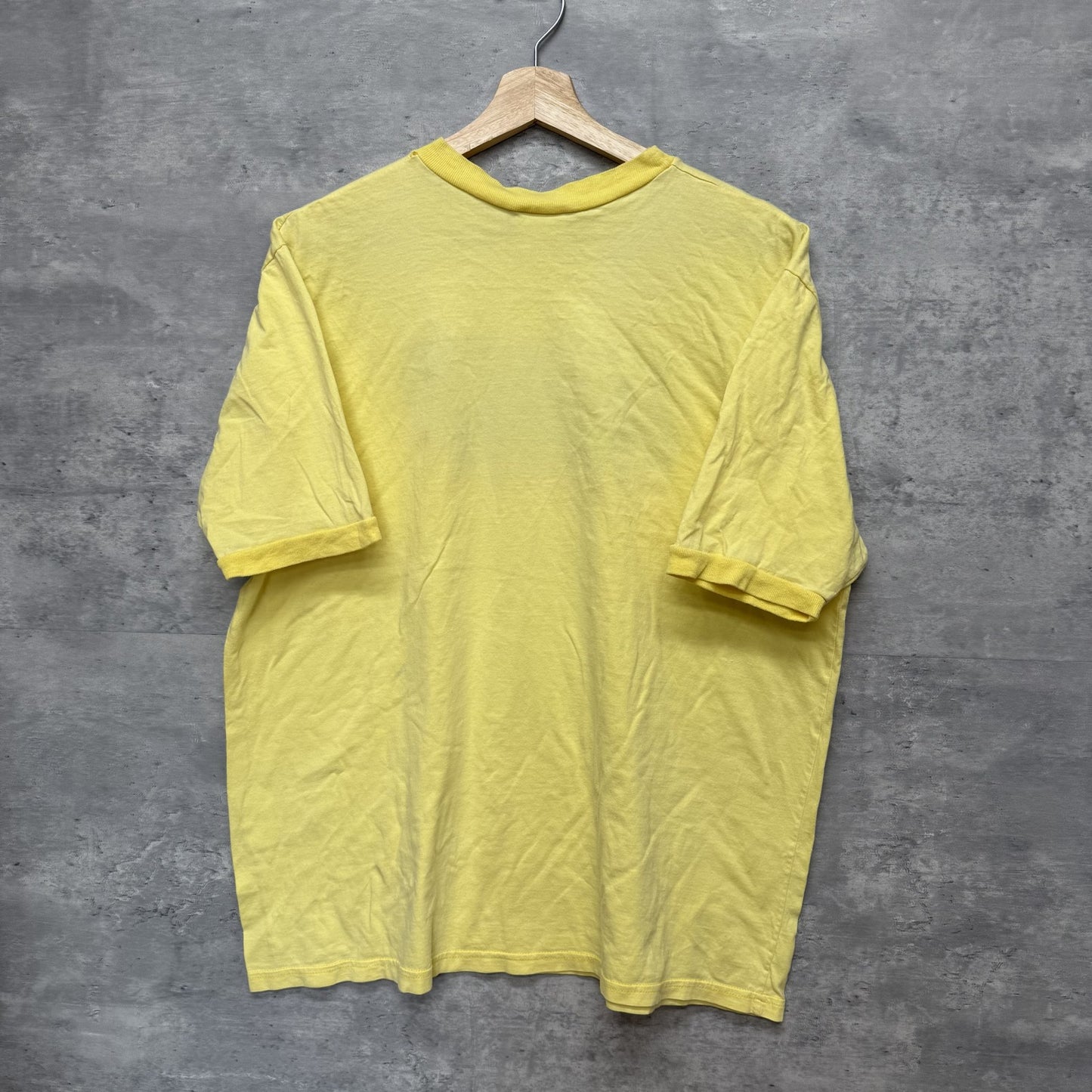 00s vintage 古着　ビンテージ　Tシャツ　LIGNE7 リンガー　アメカジ　カジュアル　フロントロゴ　イエロー