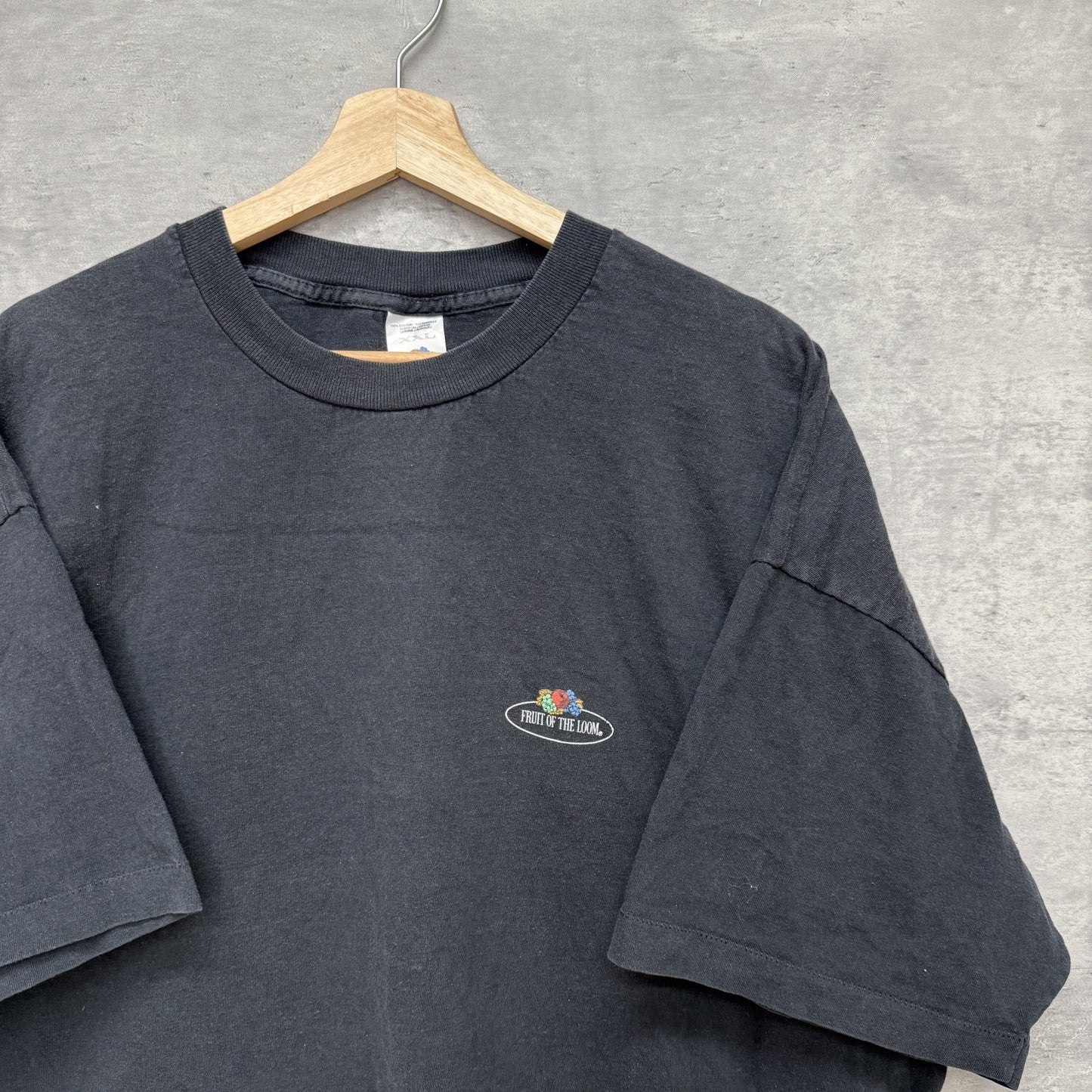 90s vintage 古着　ビンテージ　フルーツオブザルーム　Tシャツ　胸元ロゴ　両シングル　ユーロ　オーバーサイズ