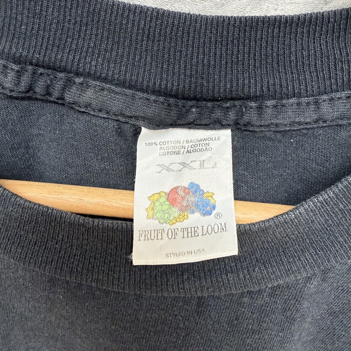 90s vintage 古着　ビンテージ　フルーツオブザルーム　Tシャツ　胸元ロゴ　両シングル　ユーロ　オーバーサイズ