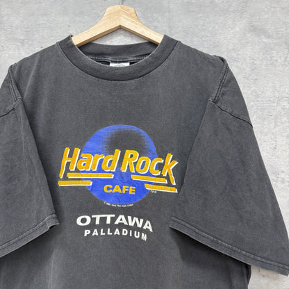 USA製　80s 90s vintage 古着　ビンテージ　アメリカ製　ハードロック　HardRock カジュアル　シティ　フロントプリント