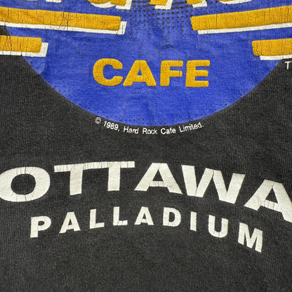 USA製　80s 90s vintage 古着　ビンテージ　アメリカ製　ハードロック　HardRock カジュアル　シティ　フロントプリント