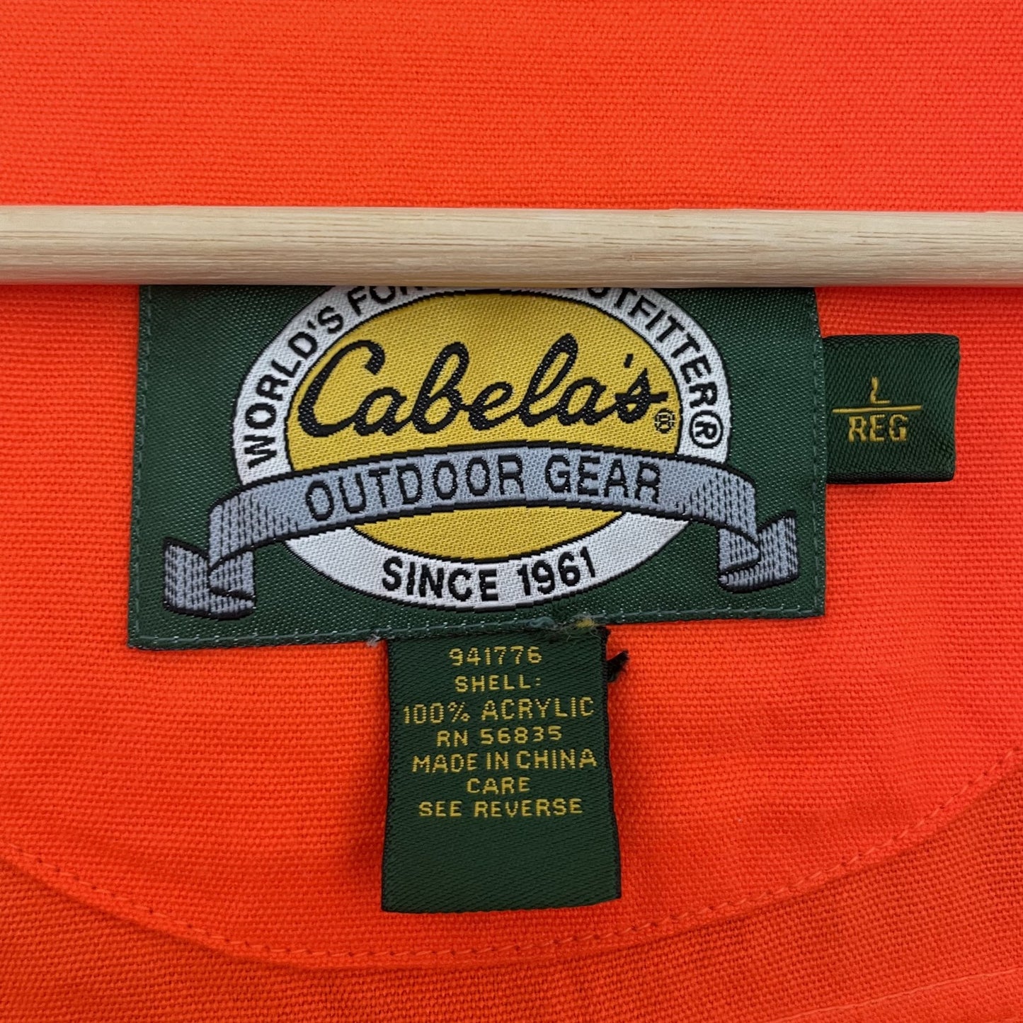 90s vintage 古着　ビンテージ　Cabelas カベラス　ハンティングベスト　蛍光色カラー　フルジップ　