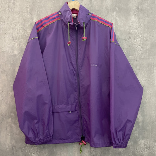 80s vintage 古着　ビンテージ　adidas アディダス　ナイロン　ブルゾン　ドローコード　フルジップ　薄手　スポーツ