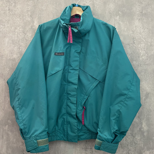 90s vintage 古着　ビンテージ　コロンビア　Columbia ナイロンジャケット　ターコイズブルー　ブルゾン