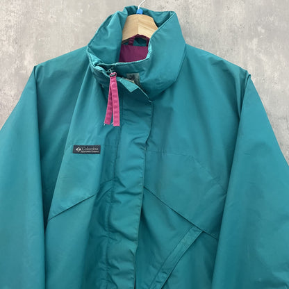 90s vintage 古着　ビンテージ　コロンビア　Columbia ナイロンジャケット　ターコイズブルー　ブルゾン