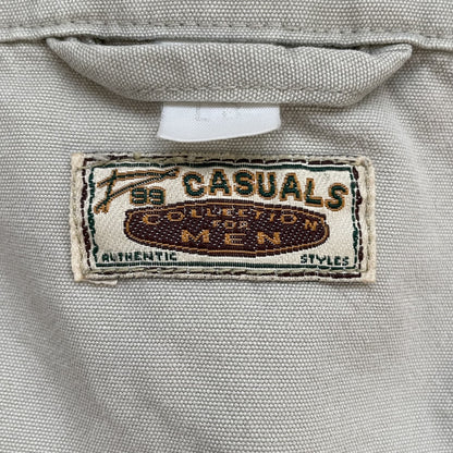 90s vintage 古着　ビンテージ　フルジップ　ベスト　CASUALS ドローコード　シンプル　