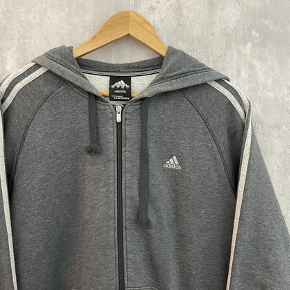 00s vintage 古着　ビンテージ　adidas　アディダス　フルジップ　パーカー　グレー　フロントロゴ