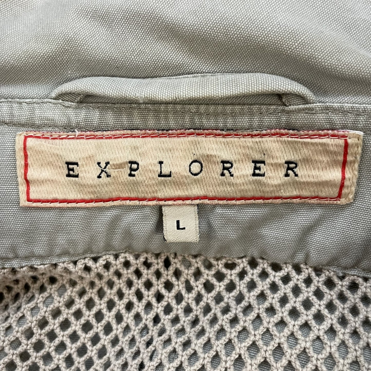 00s vintage 古着　ビンテージ　ベスト　ギミック　ハンティングベスト　裏地メッシュ　EXPLORER