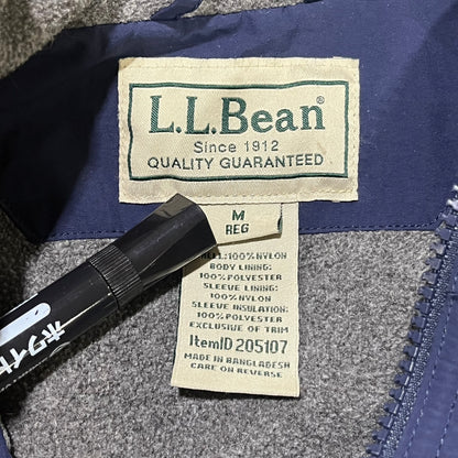 90s L.L.Bean Warm-Up ジャケット ウォームアップ エルエルビーン ナイロン 裏フリース 刺繍 ジップアップ アウトドア ブルゾン